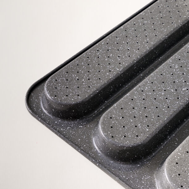 Alberto carbon steel baguettes pan 3 loaves 3*32*38cm, grey image number 2