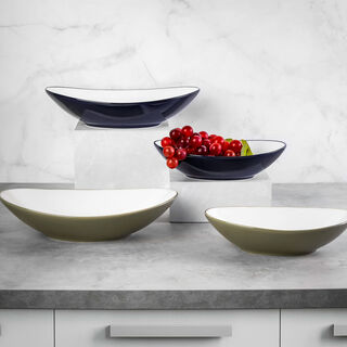 Rio Oval Bowl 2 Pieces Set Green Glaze