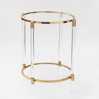 Homez acrylic coffee table in gold dia 86cm