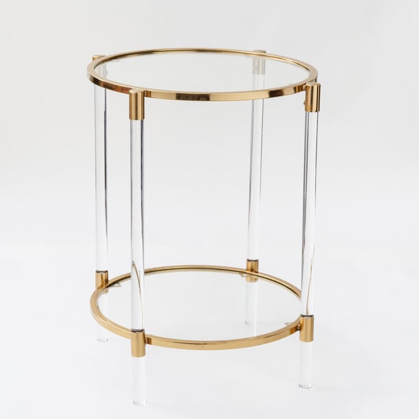 Homez acrylic coffee table in gold dia 86cm image number 0
