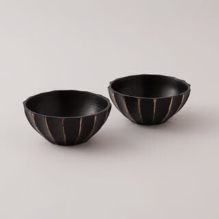 Alberto aluminum round nut bowls set of 2pcs 10*10*5cm, black