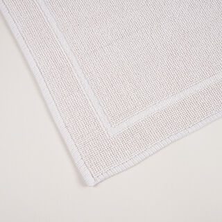 Boutique Blanche White Loop Jacquard 100% Cotton Bathmat, 60*90Cm