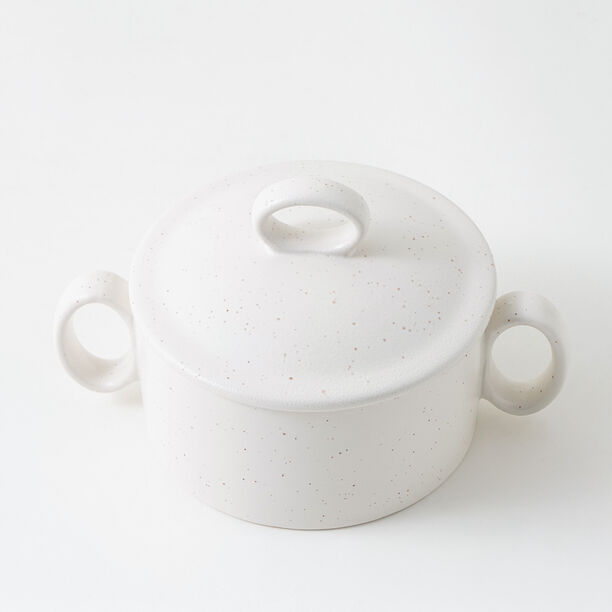 La Mesa stoneware oven to table mid pot with lid, beige 15.2*10.3*5.1 cm image number 4