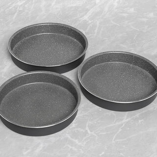 Alberto Round Forged Aluminum Roaster Set 3 Pieces Dark Grey