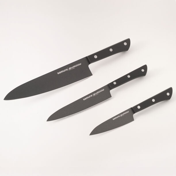 Samura pros set 3pcs stainless steel kitchen knives in black image number 0