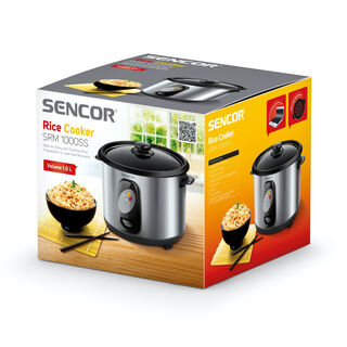 Sencor electric stainless steel silver rice cooker 400W, 1L