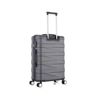 3 Piece Abs Trolley Case Set Horizontal Stripes Dark Grey 20/24/28"