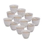 La Mesa 12 Pieces Marble Arabic Coffee Cups Gold image number 0