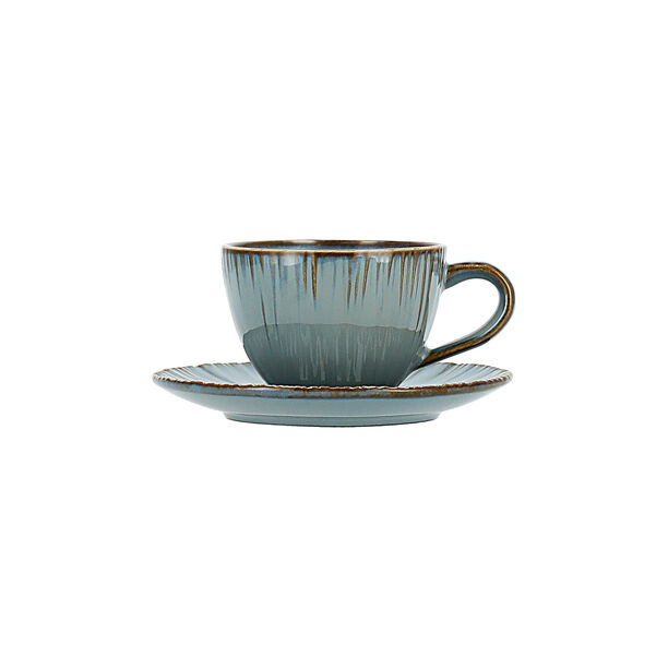 Green porcelain English coffee cups set 8 pcs image number 2
