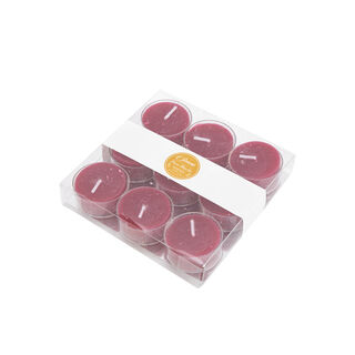 9 Pieces Tea Light Candle Burgundy Berry