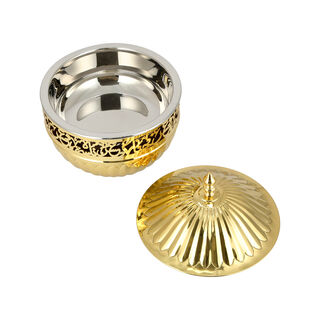 La Mesa Food Warmer Caligraphy Gold Colur 28x28x35 Cm,Small