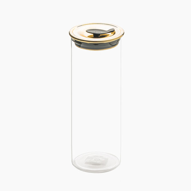 Glass Jar With Gold Lid image number 0