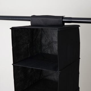 هومز منظم ملابس حقيبة تعليق 4 طبقات من البوليستر، اسود 62*32*26 سم