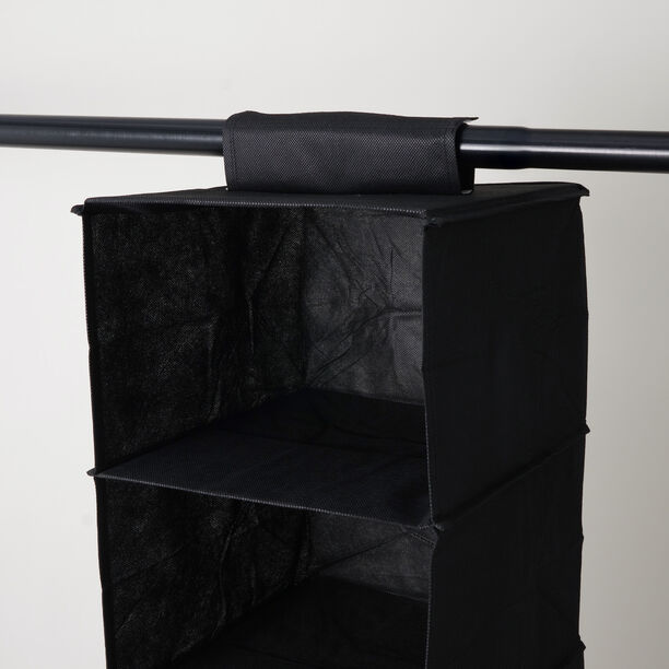 هومز منظم ملابس حقيبة تعليق 4 طبقات من البوليستر، اسود 62*32*26 سم image number 2