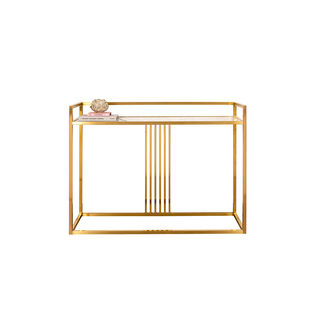 Stainless Steel Console Table With Marble Top
