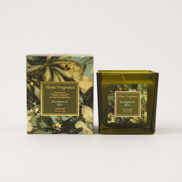 Homez Flowery Scented Candle Wax Eucalyptus And Moss 220 G image number 1