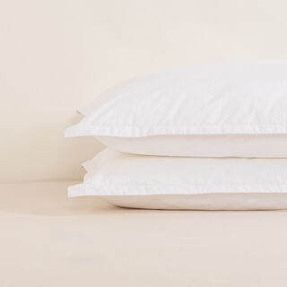 Boutique Blanche Pillow Cover Set 100% Cotton 200Tc Percale King White 90*50 Cm