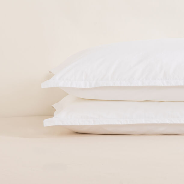 Boutique Blanche Pillow Cover Set 100% Cotton 200Tc Percale King White 90*50 Cm image number 2