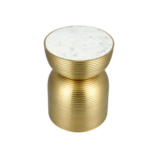 Side Table Gold With Marble Top