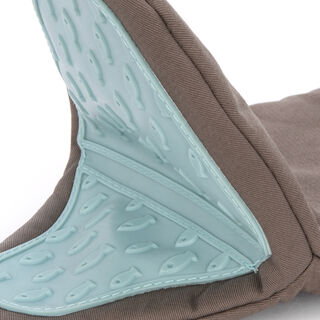 Alberto Cotton And Silicone Glove Heat Resistant Brown & Blue