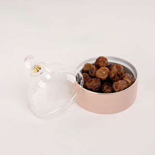Dallaty beige porcelain date bowl with lid 12.6*12.6*14 cm