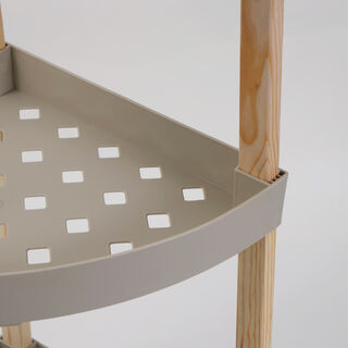 Plastic Corner Shelf 3 Layers, Beige