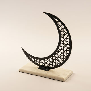 Homez Ramadan Decorative Crescent Design With Base, Black 32*9*29.5Cm