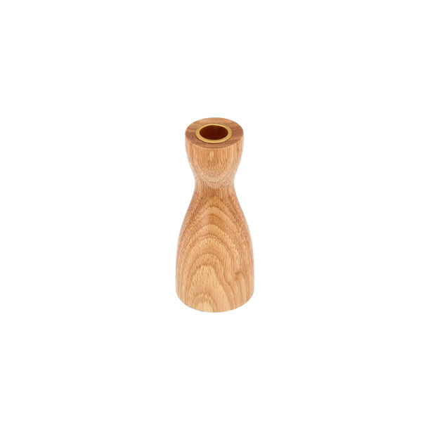 Wood Candle Holder Medium Wood image number 2