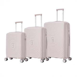 Travel Vision Trolley Suitcase Set Circles 3 Pieces Pp, White