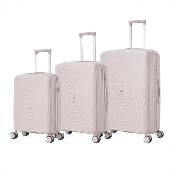 Travel Vision Trolley Suitcase Set Circles 3 Pieces Pp, White image number 0