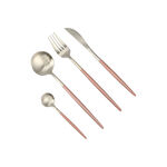 16 Pcs Modern Cutlery Set Silver And Pink Handle image number 1