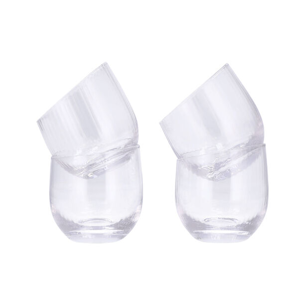 Set Of 4 Clear Ribbed Dof 300Ml image number 1