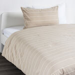 Taupe striped comforter set 2 pcs twin size 1* 180*200cm comforter + 1 50*75 pillow cover image number 0