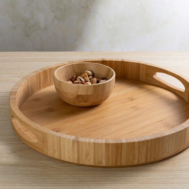Bamboo Round Serving Tray image number 3