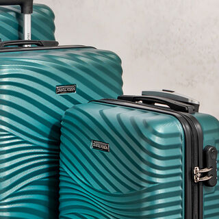 Travel vision durable ABS 4 pcs luggage set, dark green