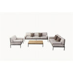 Homez Aluminiuminum Three Seater Sofa, Beige 182*80*66 Cm image number 3