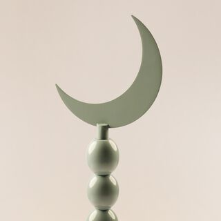 هومز هلال رمضان معدني بقاعدة كروية باللون الأخضر 47*8*15سم