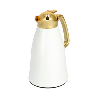 Steel Vacuum Flask Falco Gold And White 1L