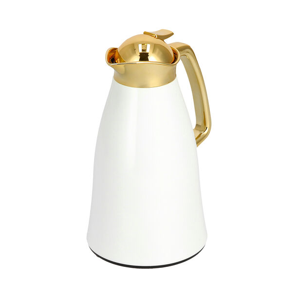 Steel Vacuum Flask Falco Gold And White 1L image number 1