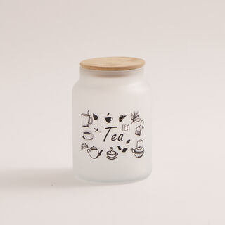 890ml Coffee jar with bamboo lid ice color