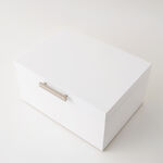 هومز صندوق مجوهرات وسط وطبقتين للتخزين أم دي أف 26*19*13سم، أبيض image number 1