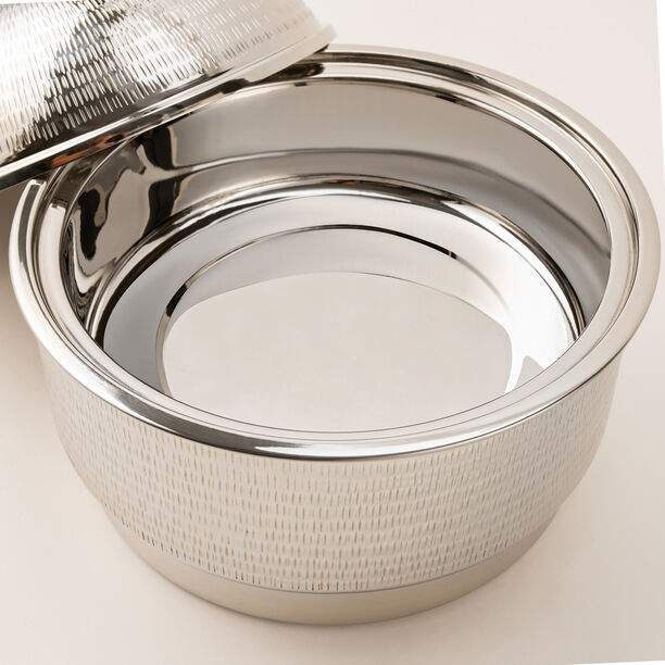 La Mesa silver metal food server with stand 11*11*27 Cm image number 3