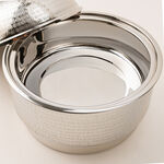La Mesa silver metal food server with stand 11*11*27 Cm image number 3