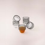 Dallaty white glass Saudi coffee cups set 6 pcs image number 0
