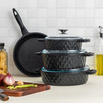 7 Piece Alberto Granite Cookware Set Black With Glass Cover image number 8