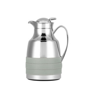 Dallety Steel Vacuum Flask Leather Grey 1L