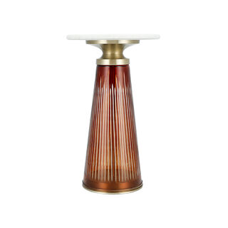 Drink Table Glass Base And Marble Top 30*51 cm