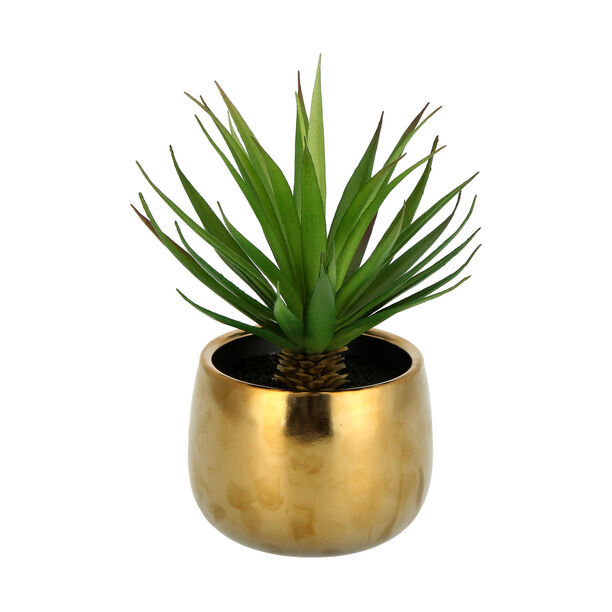 Grass sword artificial plant In gold pot image number 1