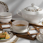 La Mesa Porcelain Soup Set 14 Pieces Tureen Skan Ya Makan White/Gold image number 1