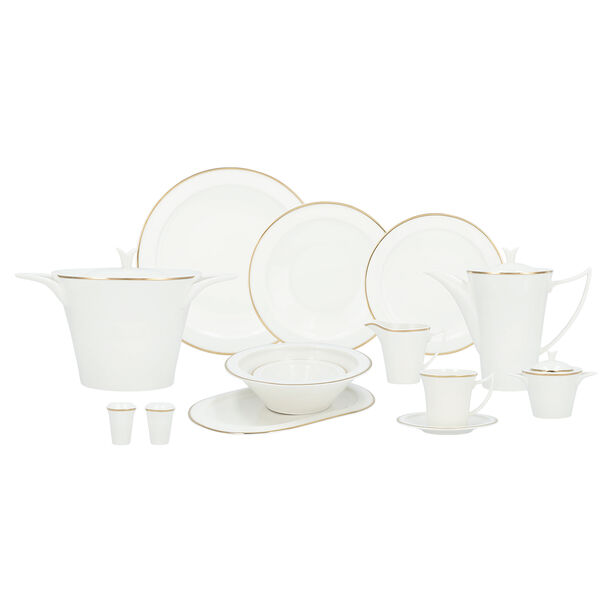 La Mesa gold bone porcelain dinner set 47 pcs image number 1